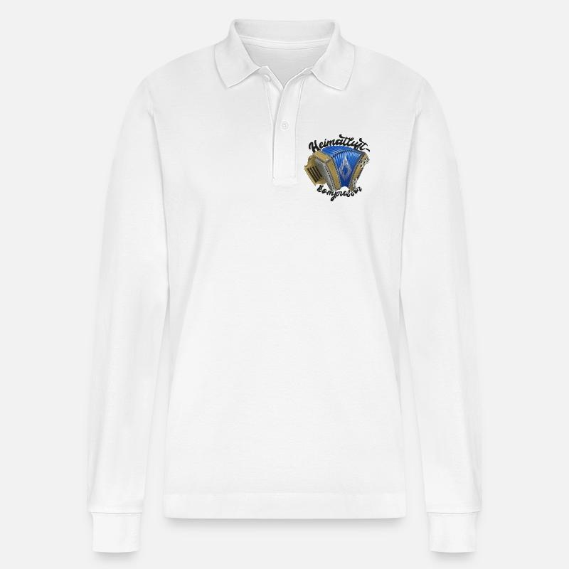 Heimatluftkompressor // dunkel | ZiachON! - Stanley/Stella Unisex Bio-Langarm-Poloshirt Prepster - Weiß
