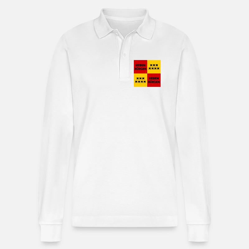 Der Siebenbürger - Stanley/Stella Unisex Bio-Langarm-Poloshirt Prepster - Weiß