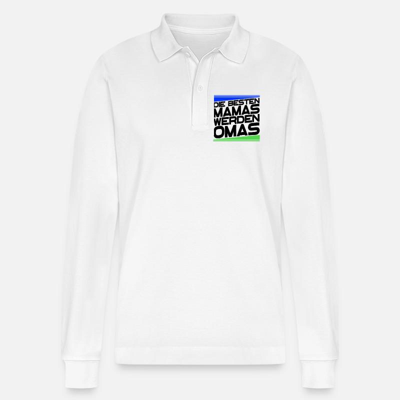 Gratulation Oma Statement Großmutter Alles Gute - Stanley/Stella Unisex Bio-Langarm-Poloshirt Prepster - Weiß