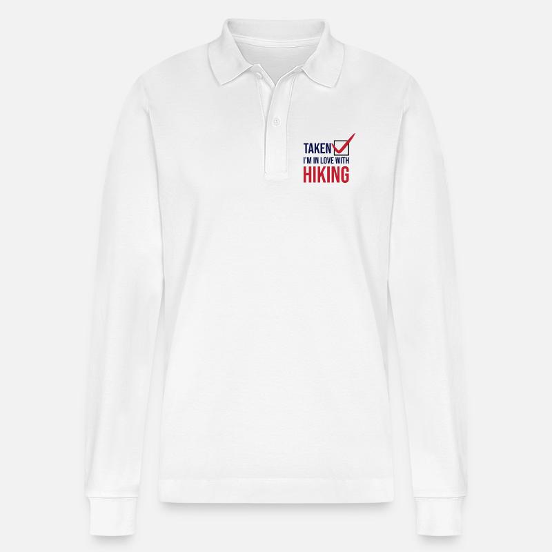 Wanderwege Klettern Wandern Wanderer Statement - Stanley/Stella Unisex Bio-Langarm-Poloshirt Prepster - Weiß