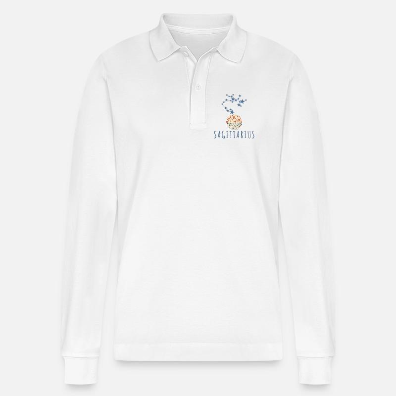 Das Sternbild Schütze - Stanley/Stella Unisex Bio-Langarm-Poloshirt Prepster - Weiß