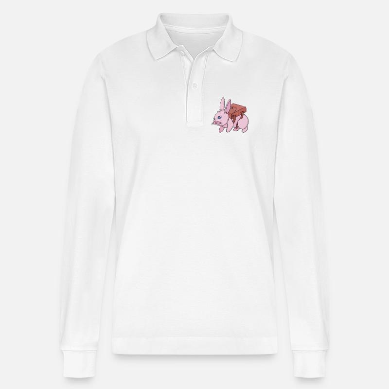 Hase geht zur Schule - Stanley/Stella Unisex Bio-Langarm-Poloshirt Prepster - Weiß