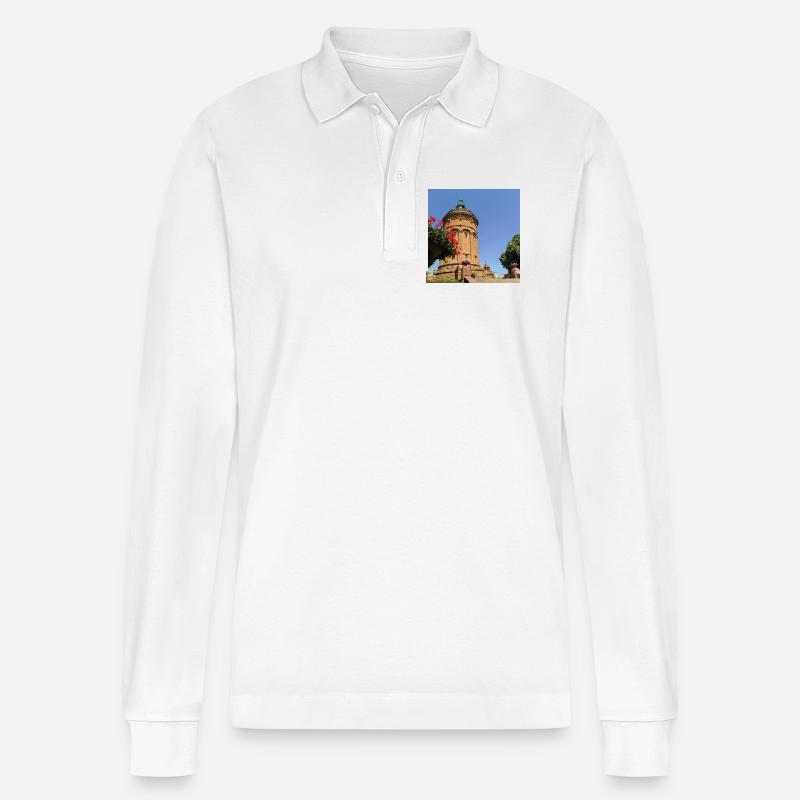 WASSERTURM MANNHEIM - Stanley/Stella Unisex Bio-Langarm-Poloshirt Prepster - Weiß