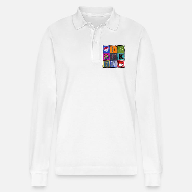 Franken - Pop-Art - cool - Stanley/Stella Unisex Bio-Langarm-Poloshirt Prepster - Weiß