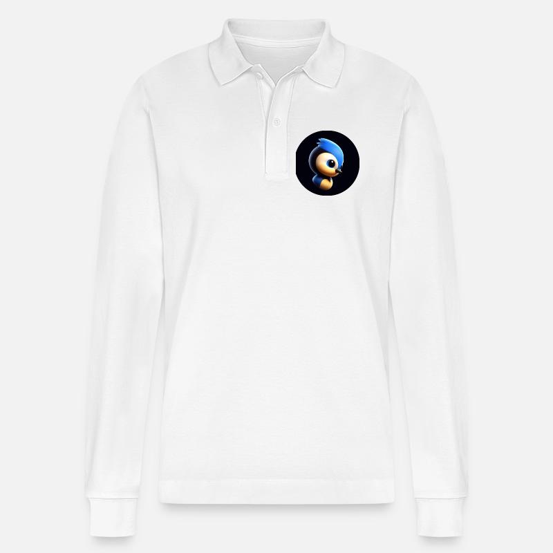Comic Meise im Animationsstil - Stanley/Stella Unisex Bio-Langarm-Poloshirt Prepster - Weiß