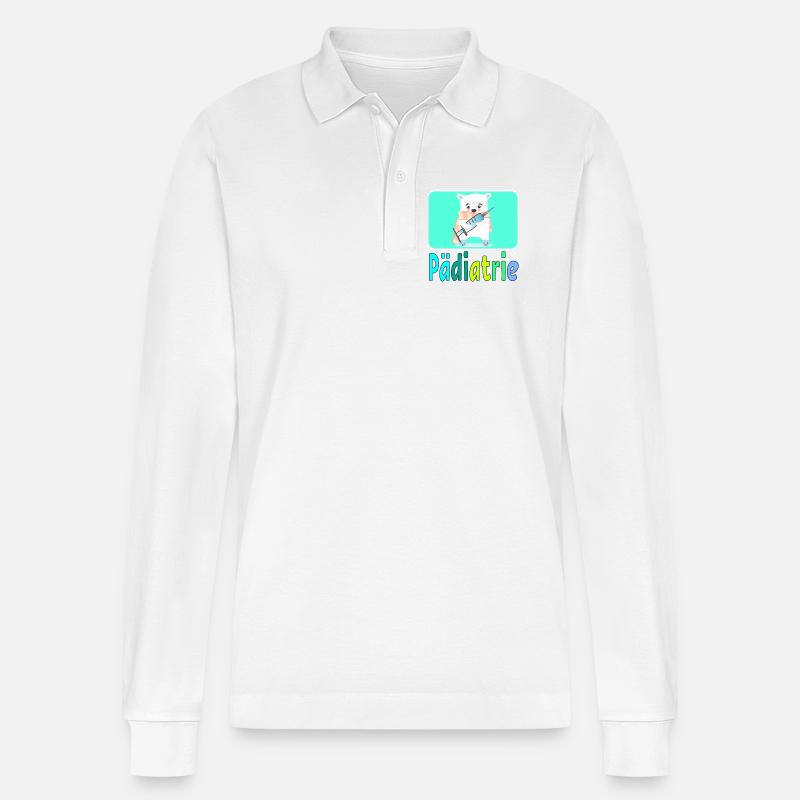 Pädiatrie Kinderkrankenhaus - Arztpraxis - Stanley/Stella Unisex Bio-Langarm-Poloshirt Prepster - Weiß