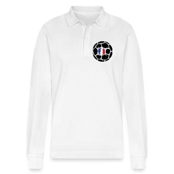 Handball France Handball Joueur Logo Symbole icône Championnat d’Europe - Polo à manches longues bio PREPSTER Stanley/Stella Unisexe - blanc - Devant - Anna (173cm) & Nico (186cm)
