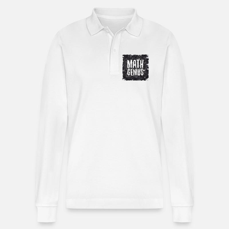 Math Genius Math Genius Math cadeau - Polo à manches longues bio PREPSTER Stanley/Stella Unisexe - blanc
