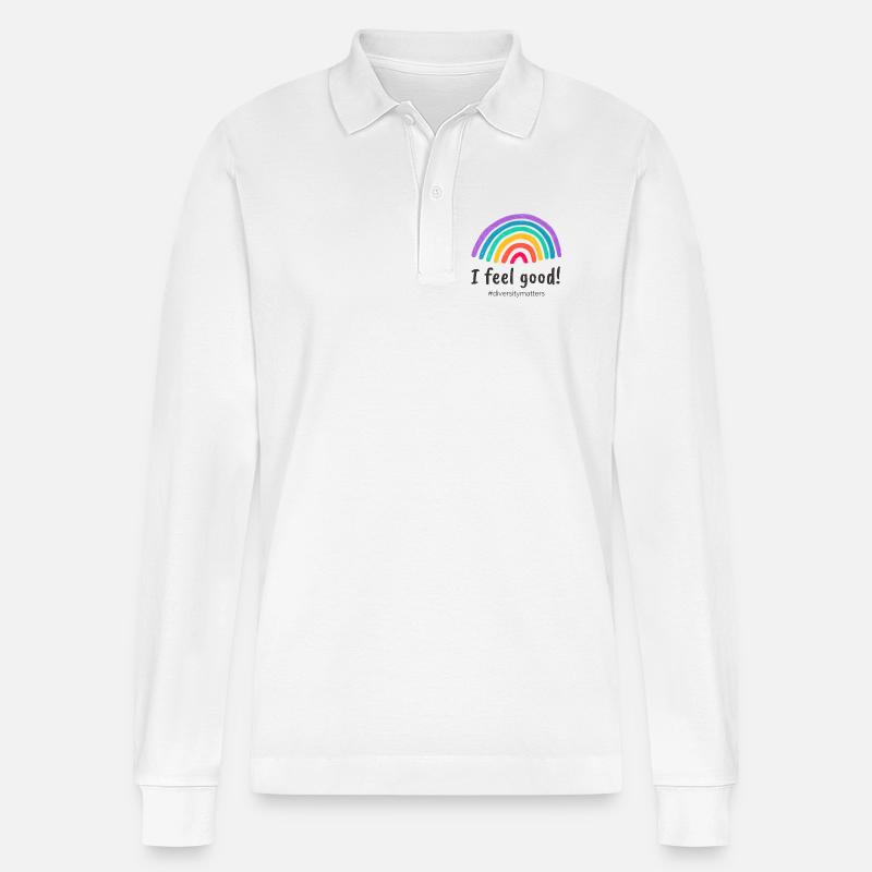 I feel good! #diversitymatters - Stanley/Stella Unisex Bio-Langarm-Poloshirt Prepster - Weiß