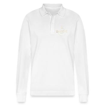 Bride Babes! Customisable diamond ring - Stanley/Stella Organic Unisex Long-Sleeved Polo Shirt Prepster - white - Front - Anna (173cm) & Nico (186cm)