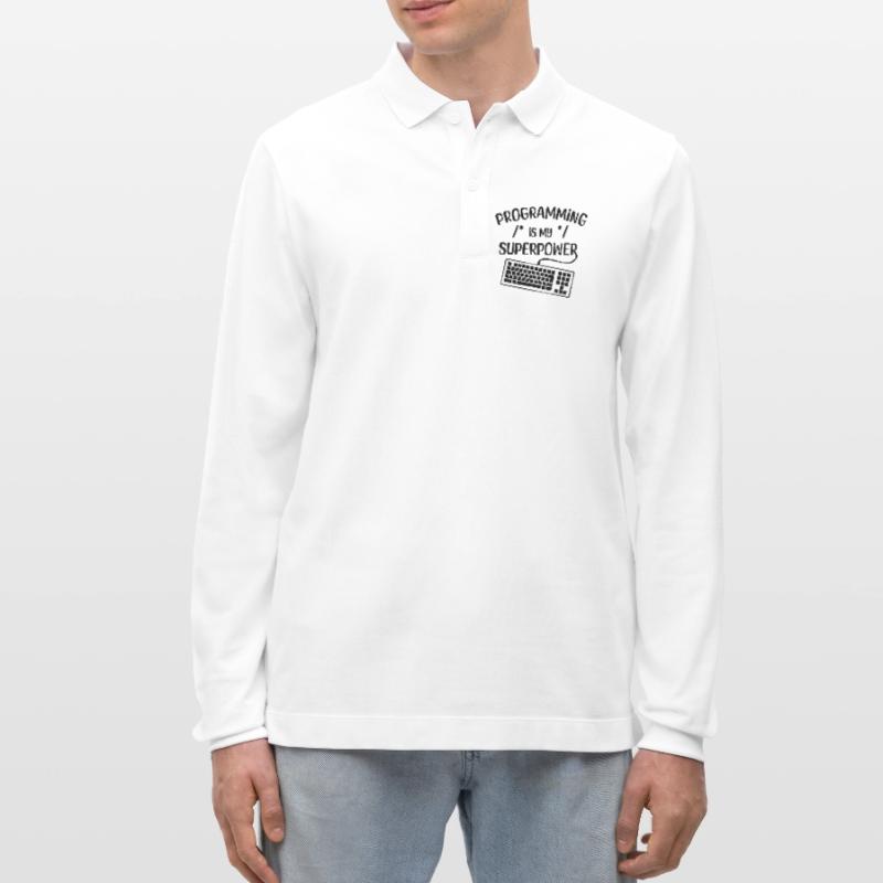 Computerfreak Statement Developer Programmierer Stanley/Stella Unisex Bio-Langarm-Poloshirt Prepster