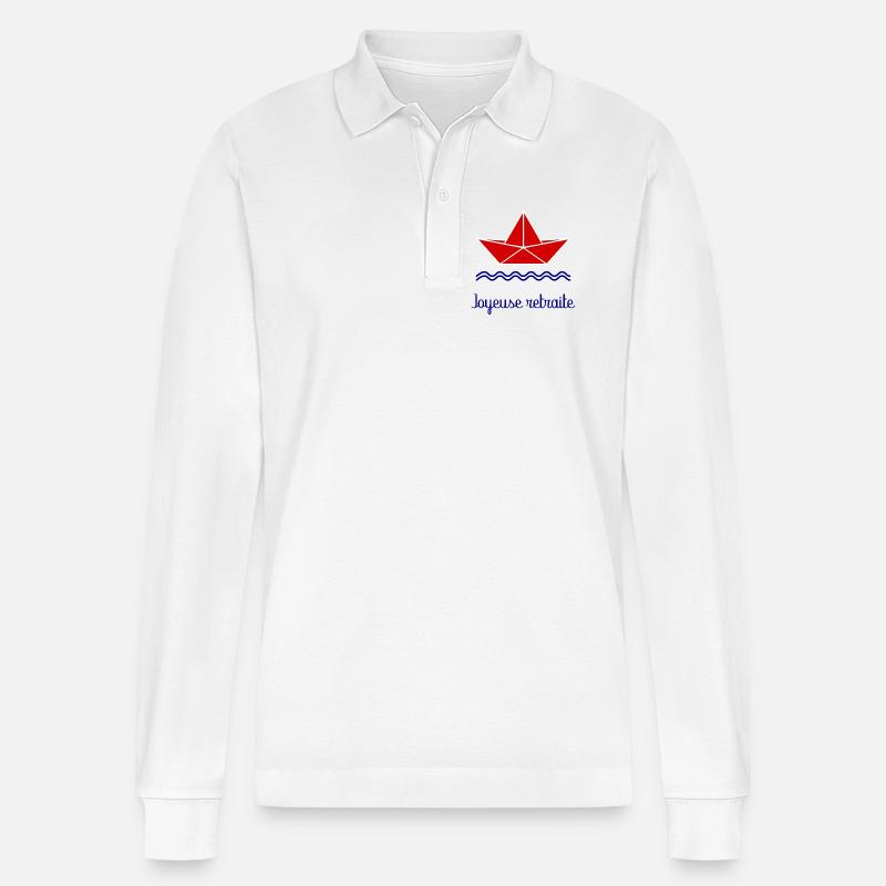 GLÜCKLICHER RUHESTAND - Stanley/Stella Unisex Bio-Langarm-Poloshirt Prepster - Weiß