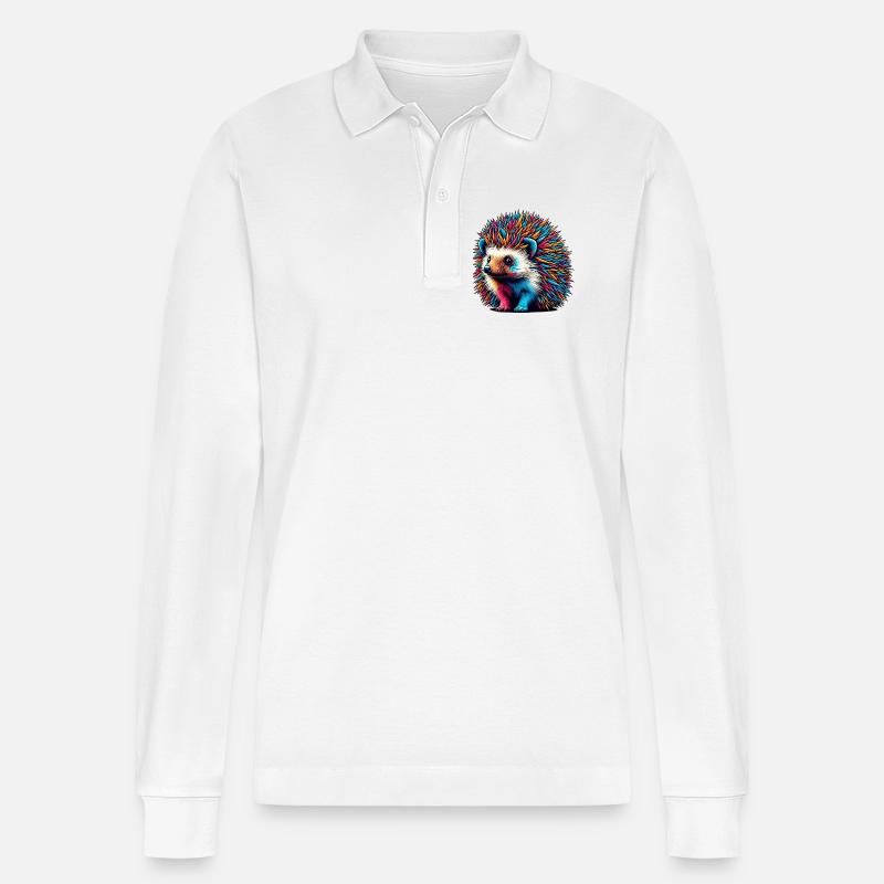 Igel - Stanley/Stella Unisex Bio-Langarm-Poloshirt Prepster - Weiß