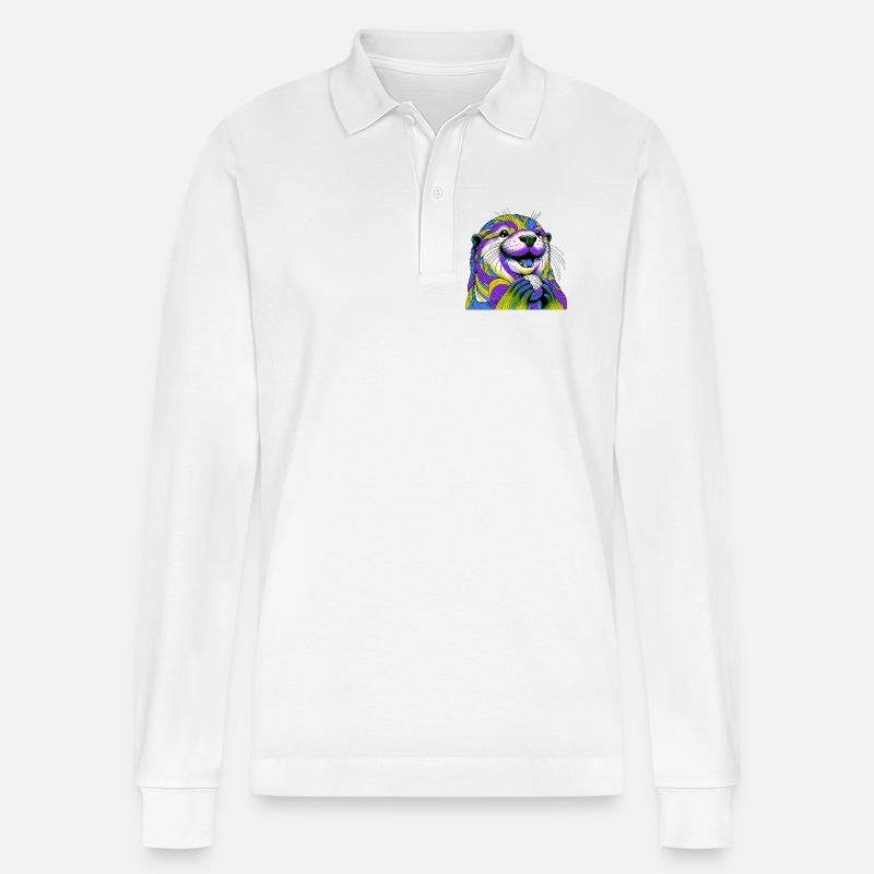Otter - Stanley/Stella Unisex Bio-Langarm-Poloshirt Prepster - Weiß
