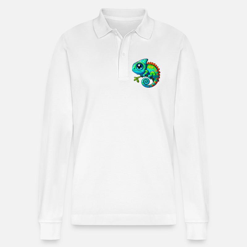 Chamäleon - Stanley/Stella Unisex Bio-Langarm-Poloshirt Prepster - Weiß