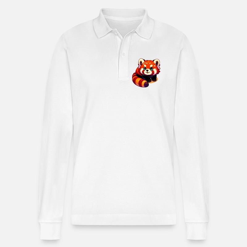 Kleiner Panda - Stanley/Stella Unisex Bio-Langarm-Poloshirt Prepster - Weiß