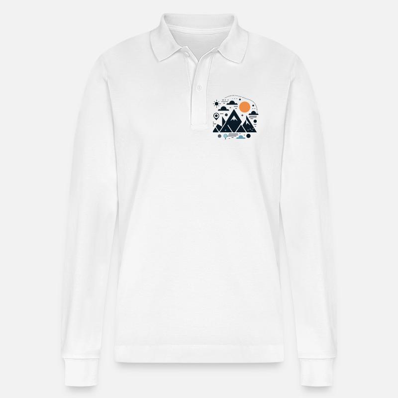 Gebirge - Stanley/Stella Unisex Bio-Langarm-Poloshirt Prepster - Weiß