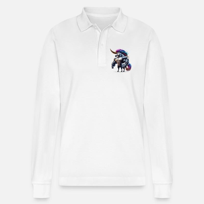 Super Einhorn - Stanley/Stella Unisex Bio-Langarm-Poloshirt Prepster - Weiß