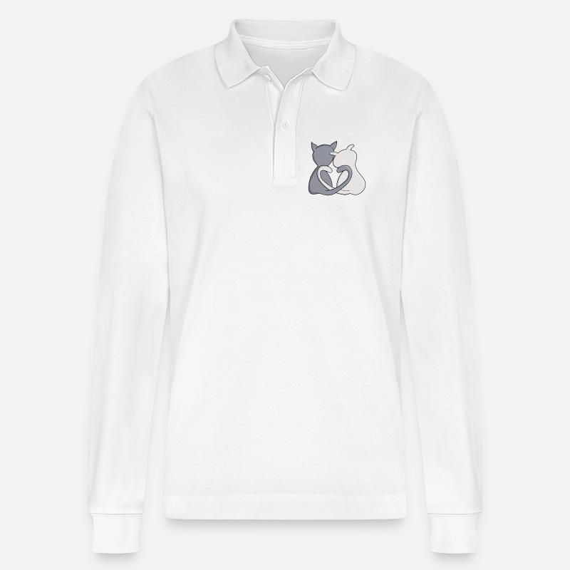 Liebe ist das Beste im Leben - Stanley/Stella Unisex Bio-Langarm-Poloshirt Prepster - Weiß