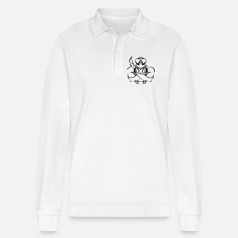 Alpha scorpio Deluxe - Stanley/Stella Unisex Bio-Langarm-Poloshirt Prepster - Weiß