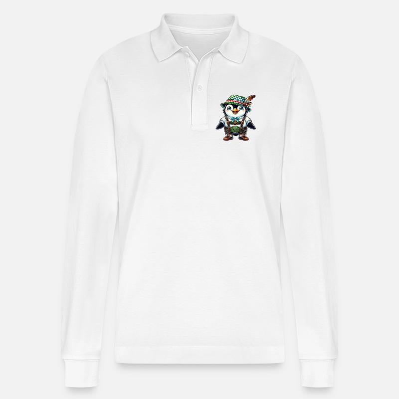 Bayerischer Pinguin - Stanley/Stella Unisex Bio-Langarm-Poloshirt Prepster - Weiß
