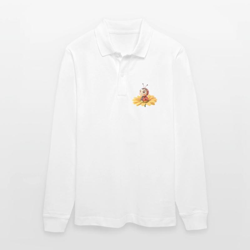 Süßer Marienkäfer auf einer Blume Stanley/Stella Unisex Bio-Langarm-Poloshirt Prepster