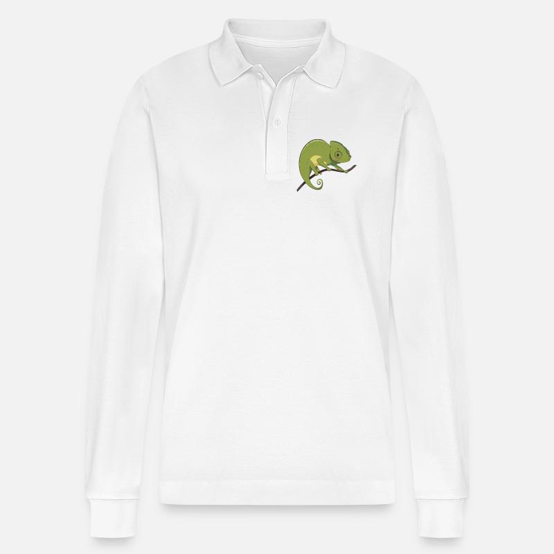 Chamäleon - Stanley/Stella Unisex Bio-Langarm-Poloshirt Prepster - Weiß