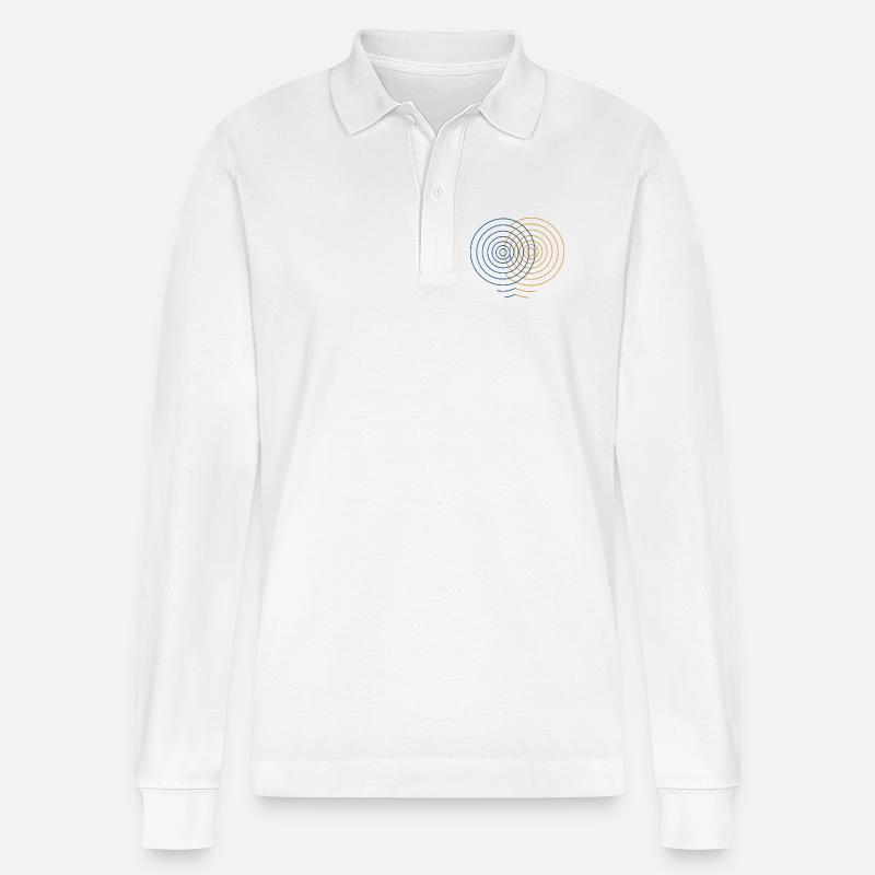 Concentric Interference – Physics Design - Stanley/Stella Organic Unisex Long-Sleeved Polo Shirt Prepster - white