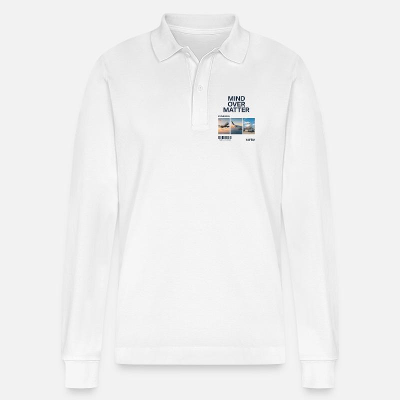 Mind Over Matter: Edinburgh Triptychon - Stanley/Stella Unisex Bio-Langarm-Poloshirt Prepster - Weiß