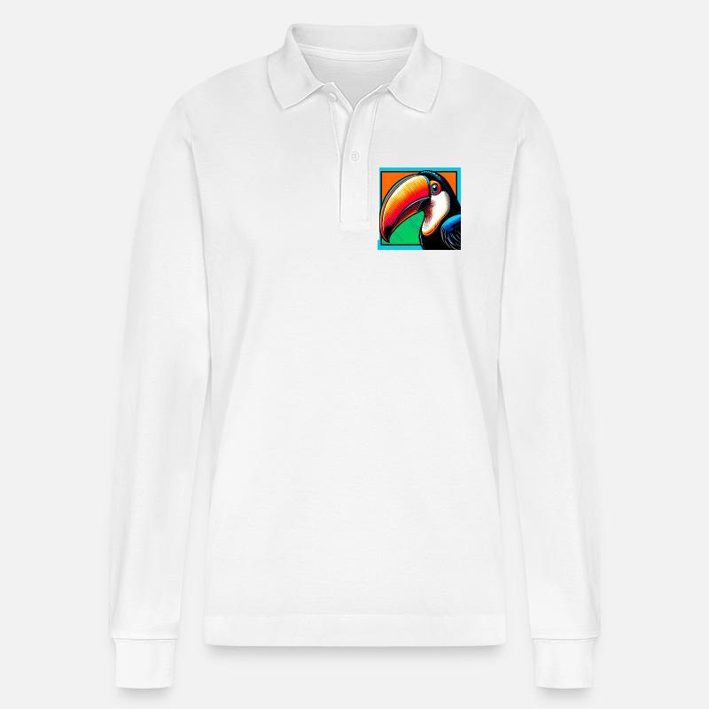 Tukan - Stanley/Stella Unisex Bio-Langarm-Poloshirt Prepster - Weiß