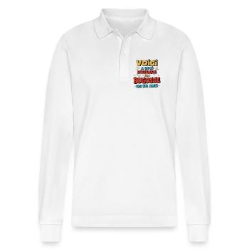 Nostalgic humour 58 years old - Stanley/Stella Organic Unisex Long-Sleeved Polo Shirt Prepster - white - Front - Anna (173cm) & Nico (186cm)