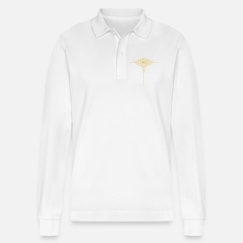 Nerd Hex Muster Gradient - Stanley/Stella Unisex Bio-Langarm-Poloshirt Prepster - Weiß