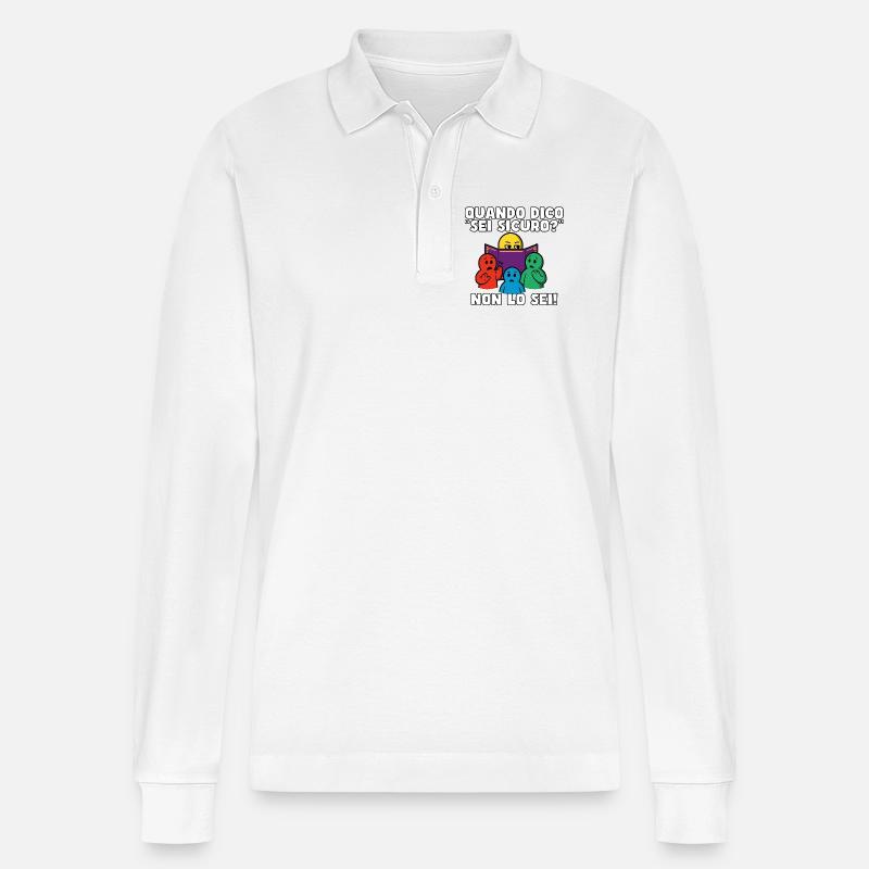 "Bist du sicher?" – Sind Sie nicht. - Stanley/Stella Unisex Bio-Langarm-Poloshirt Prepster - Weiß