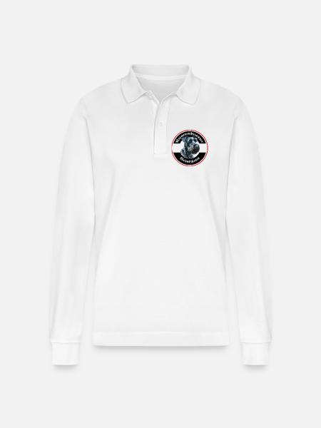 Riesenschnauzer Schutzhund Emblem - Stanley/Stella Unisex Bio-Langarm-Poloshirt Prepster - Weiß
