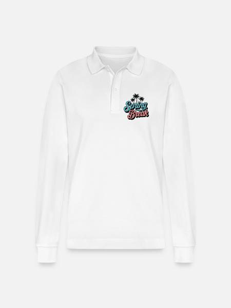 Spring Break Palmen Retro Urlaub Party - Stanley/Stella Unisex Bio-Langarm-Poloshirt Prepster - Weiß