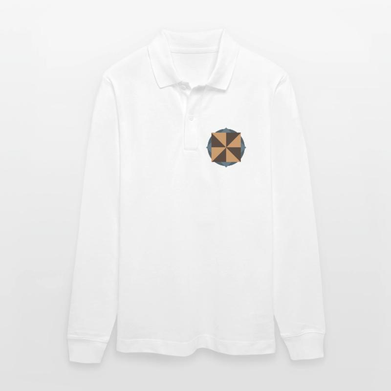 PYRAMID CORE GEOMETRY | Basic Shapes Artwork Stanley/Stella Organic Unisex Long-Sleeved Polo Shirt Prepster