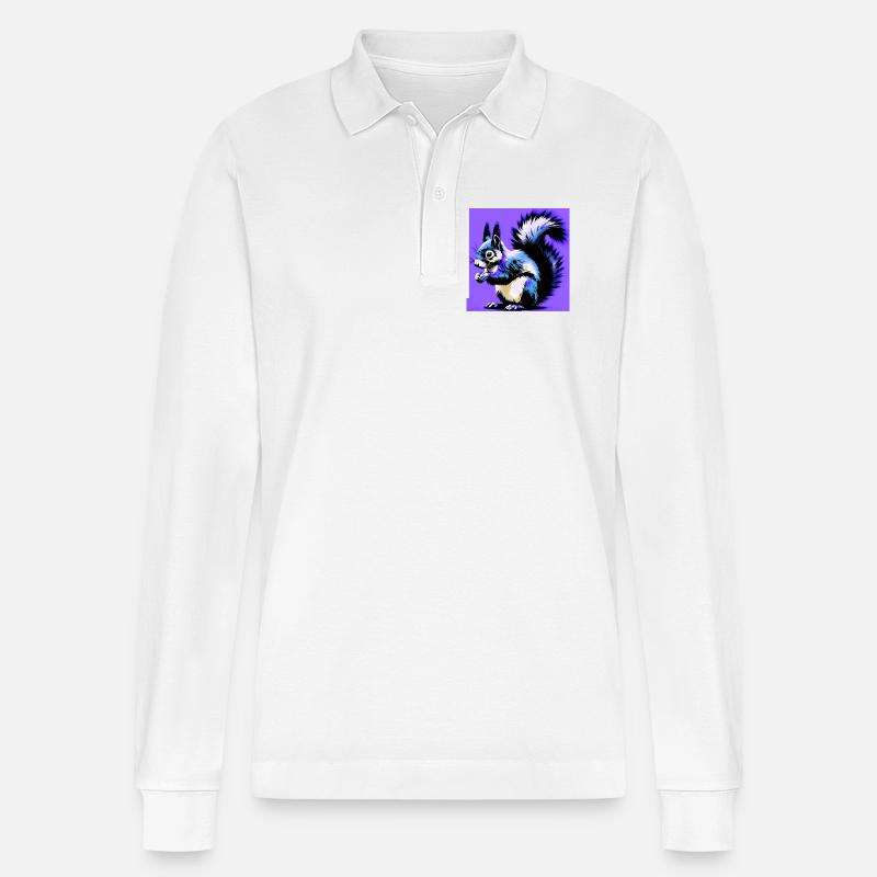 Eichhörnchen - Stanley/Stella Unisex Bio-Langarm-Poloshirt Prepster - Weiß