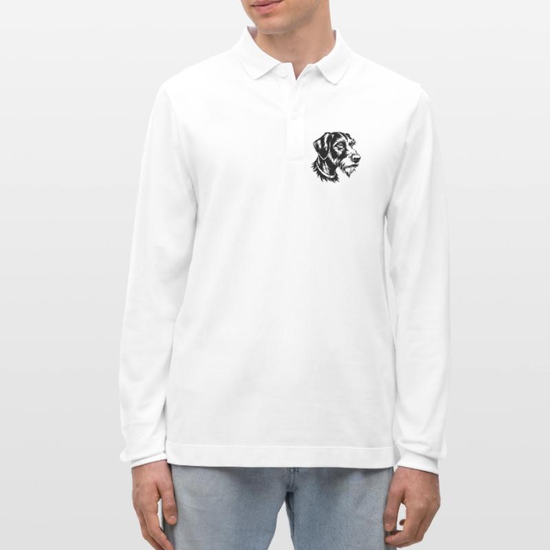 Deutscher Drahthaar-Pointer Stanley/Stella Unisex Bio-Langarm-Poloshirt Prepster
