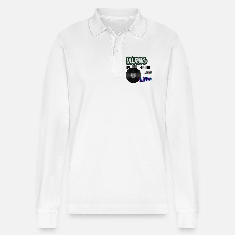 Vinyl - Stanley/Stella Unisex Bio-Langarm-Poloshirt Prepster - Weiß
