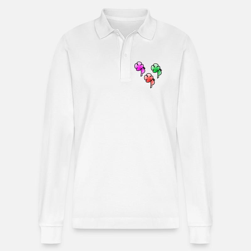 Fleur - Polo à manches longues bio PREPSTER Stanley/Stella Unisexe - blanc
