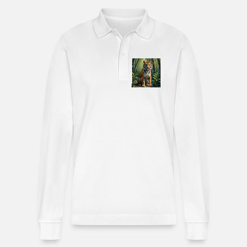 TIGER - Stanley/Stella Unisex Bio-Langarm-Poloshirt Prepster - Weiß