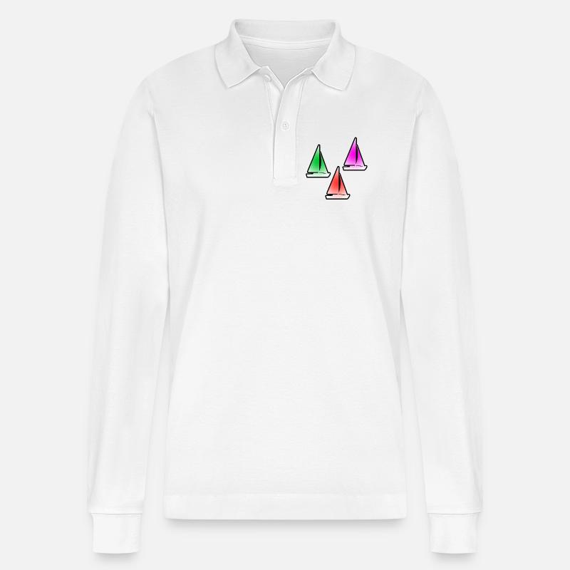 Segeln - Stanley/Stella Unisex Bio-Langarm-Poloshirt Prepster - Weiß