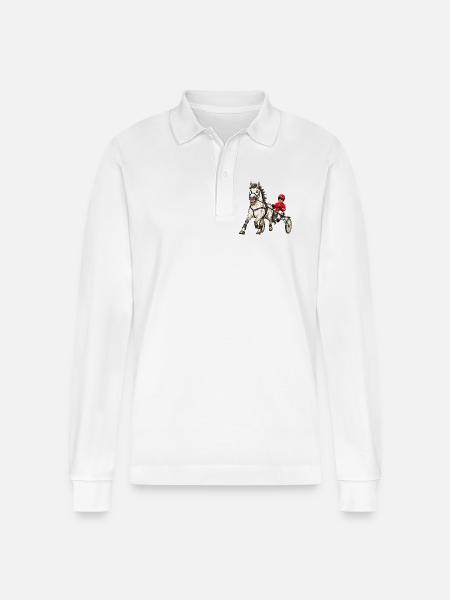Trotter drôle - Polo à manches longues bio PREPSTER Stanley/Stella Unisexe - blanc