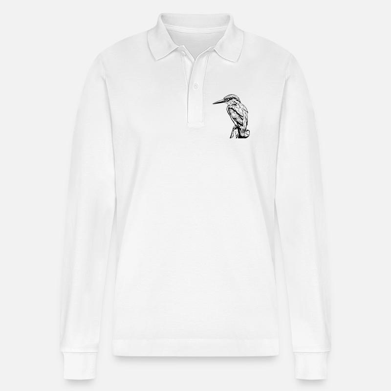 Specht / Eisvogel - Stanley/Stella Unisex Bio-Langarm-Poloshirt Prepster - Weiß