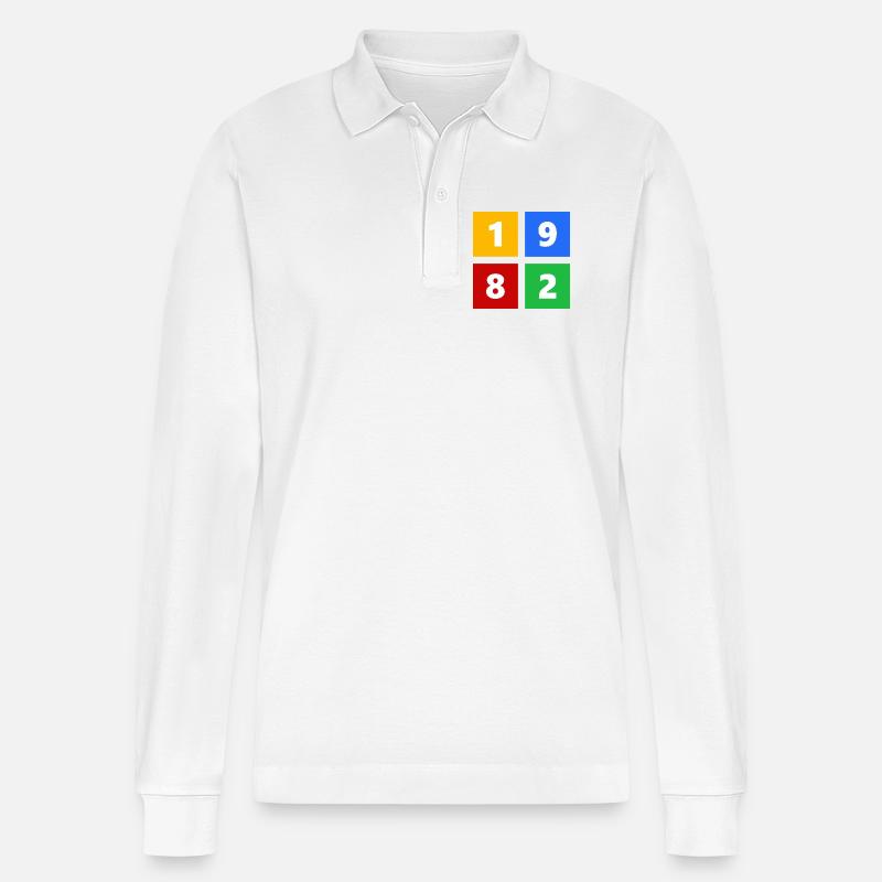 1982 - Stanley/Stella Unisex Bio-Langarm-Poloshirt Prepster - Weiß