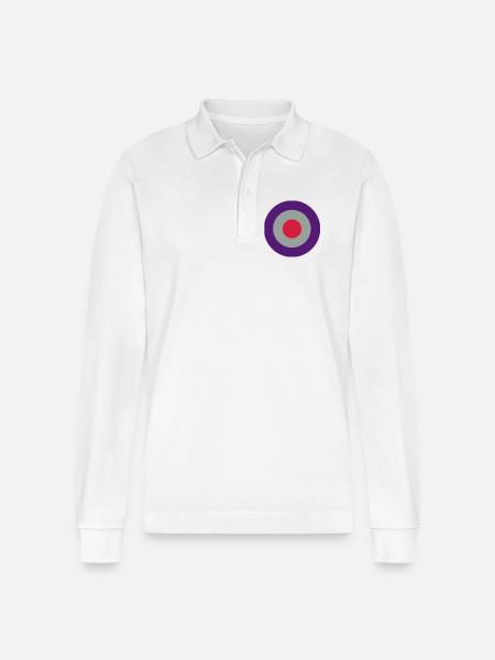 zielscheibe, rings, circles - Stanley/Stella Organic Unisex Long-Sleeved Polo Shirt Prepster - white