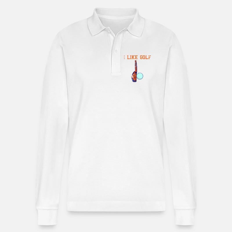Ich liebe Golf - Stanley/Stella Unisex Bio-Langarm-Poloshirt Prepster - Weiß