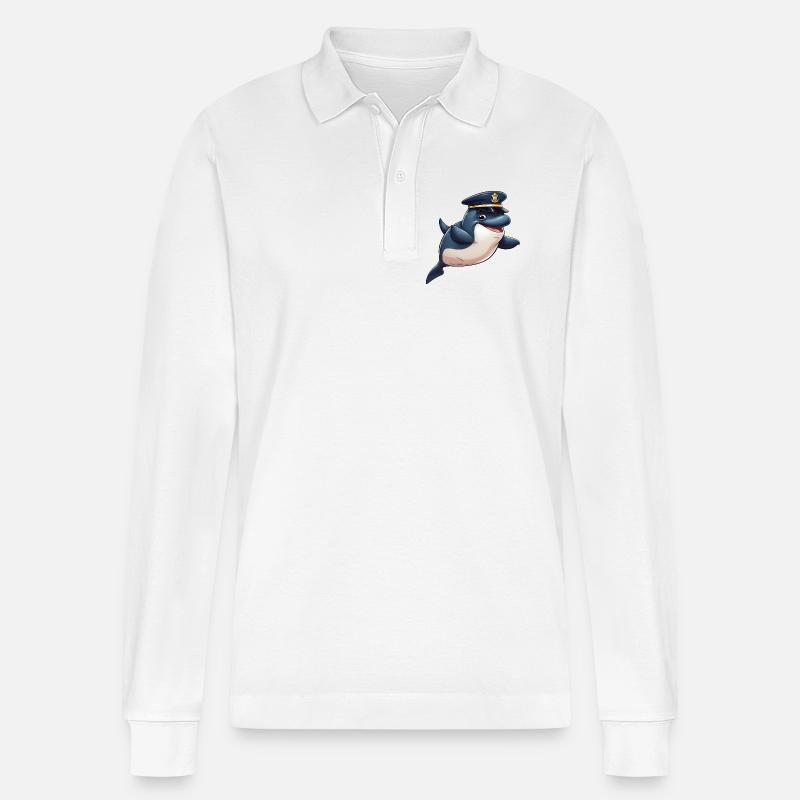 Wal Polizei - Stanley/Stella Unisex Bio-Langarm-Poloshirt Prepster - Weiß