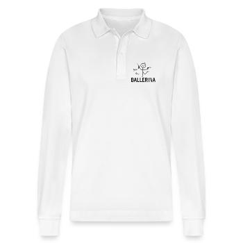 Ballerina - Stanley/Stella Unisex Bio-Langarm-Poloshirt Prepster - Weiß - Vorne - Anna (173cm) & Nico (186cm)