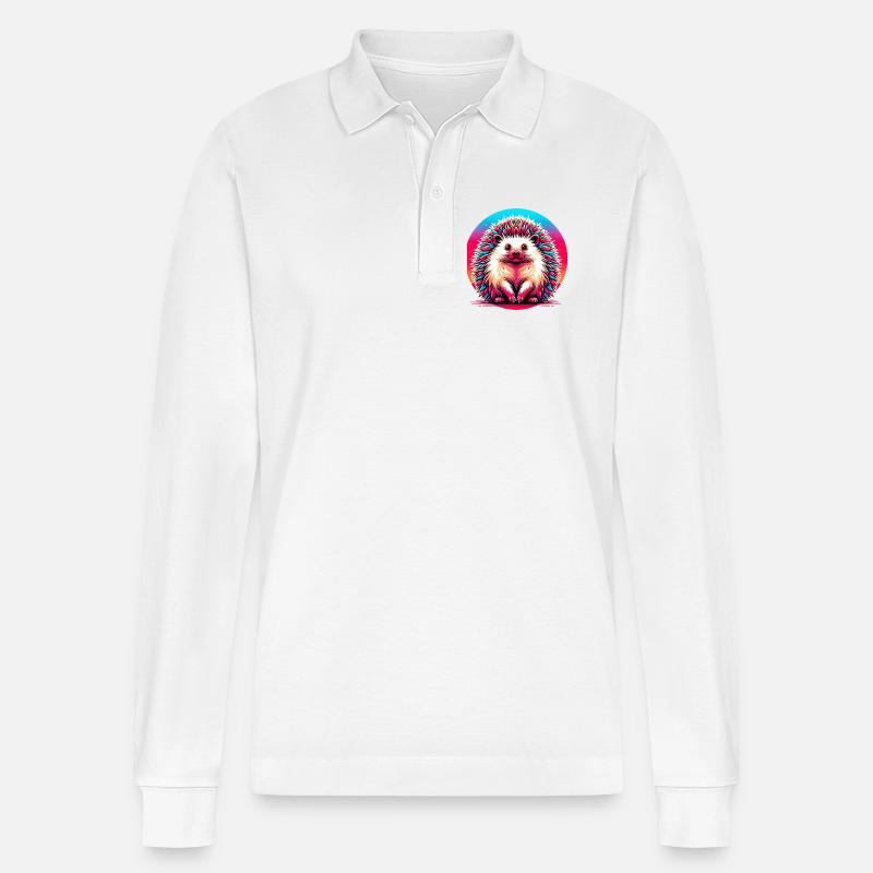 Igel - Stanley/Stella Unisex Bio-Langarm-Poloshirt Prepster - Weiß